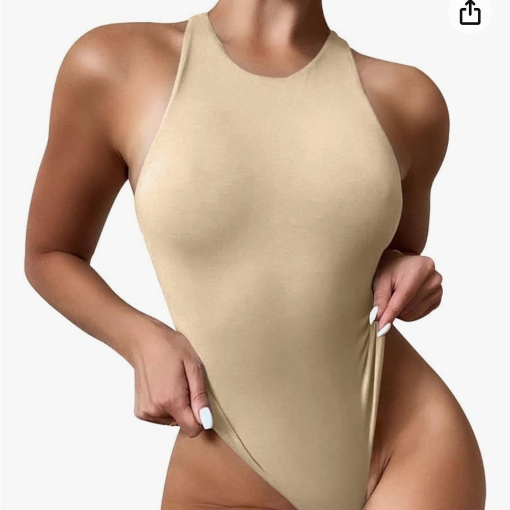 Beige Bodysuit Tank